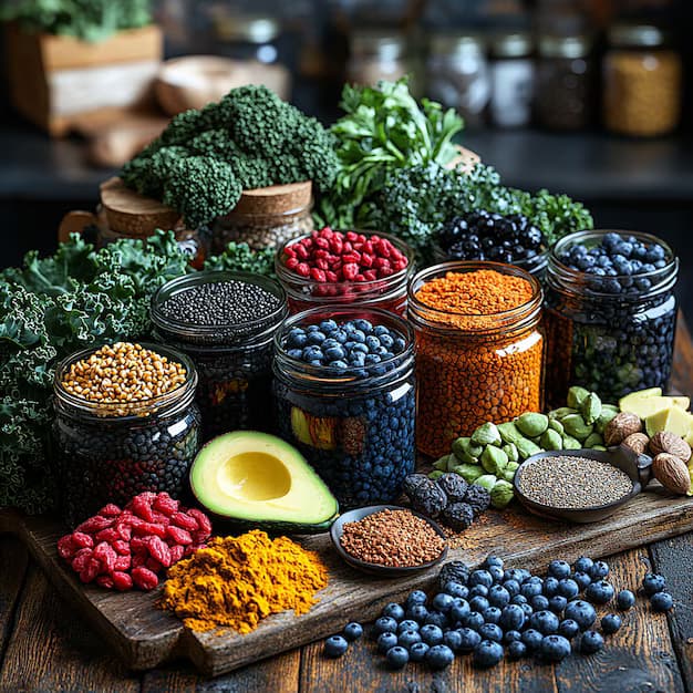 Various superfood powders and health supplements